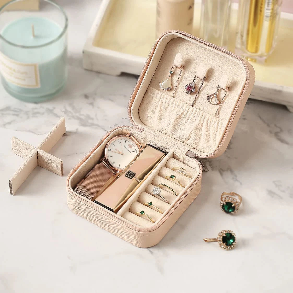 Travel Jewelry Case, Mini Portable Jewelry Travel Boxes, Small Jewelry Organizer | eBay