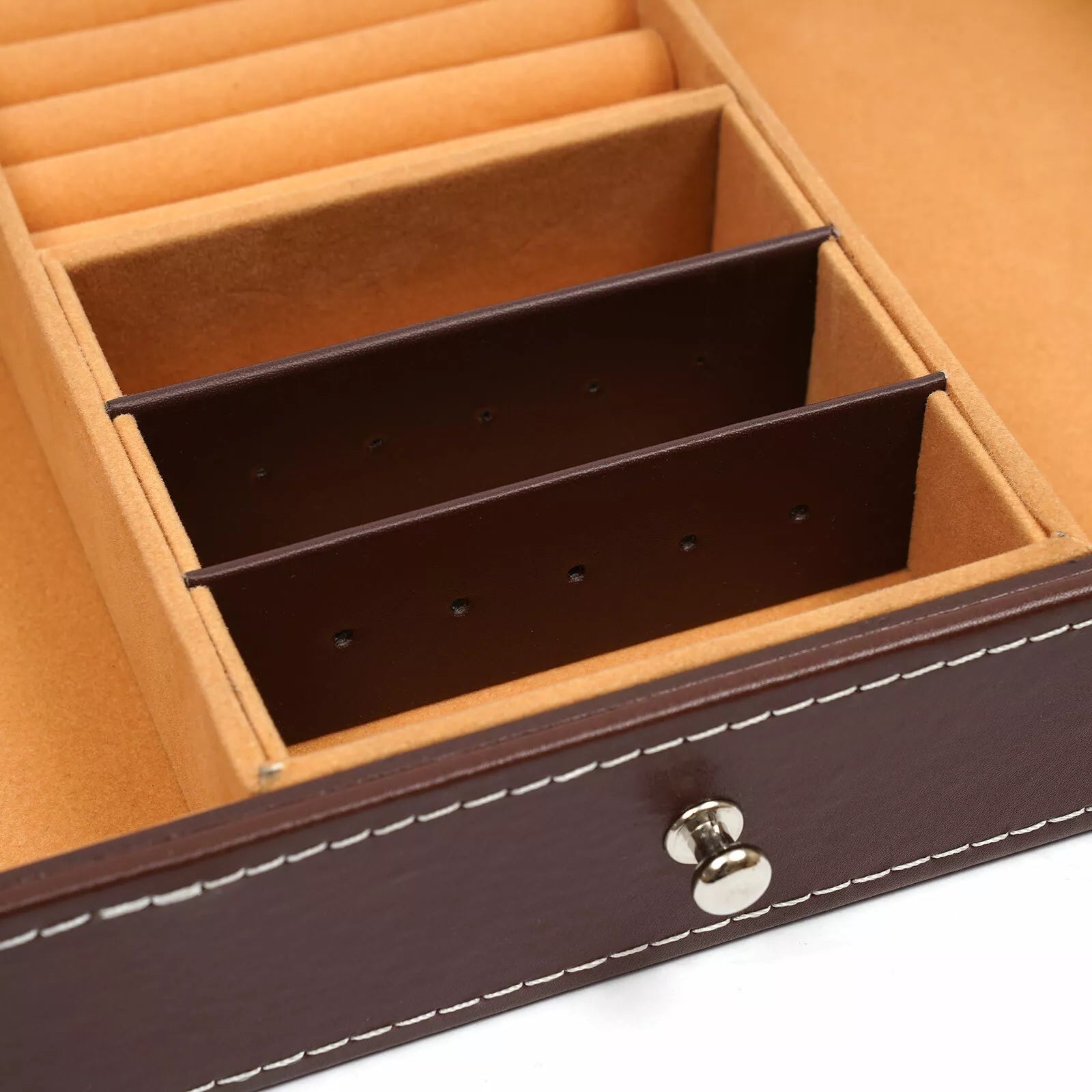 12 Slots Watch Box Case Organizer Women Jewelry Storage Holder Display w/Mirrior | eBay