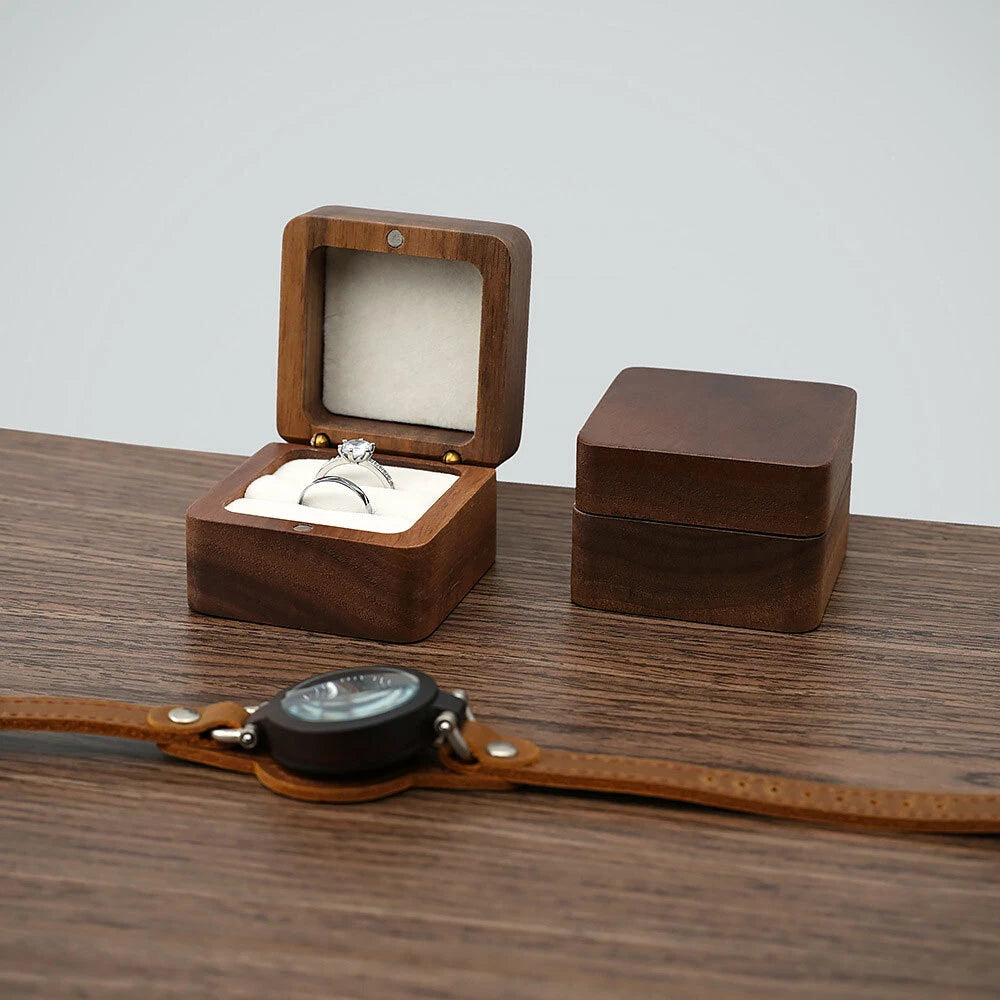 Case Wooden Lover Ring Display Box Jewelry Box Storage Holder Ring Storage Box## | eBay