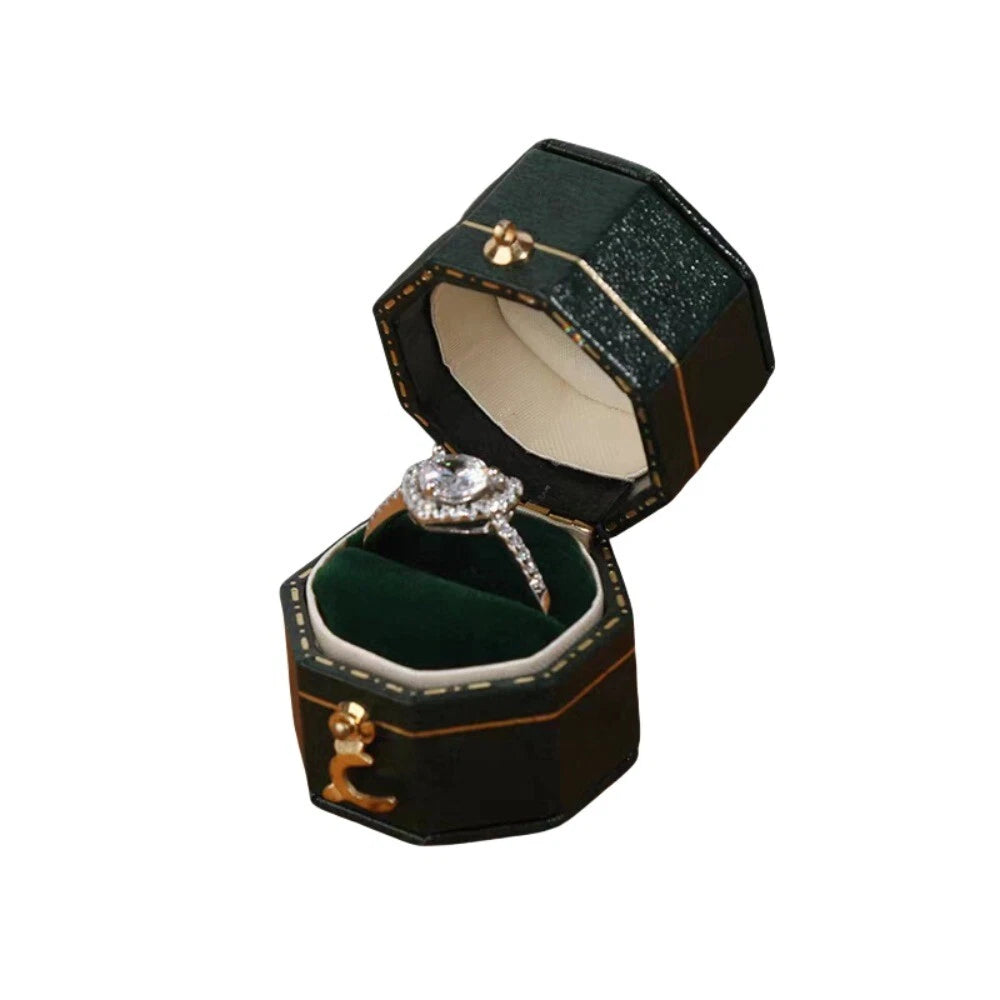 Luxury Vintage Leather Ring Boxes Engagement Wedding Ring Box Jewellery Case | eBay