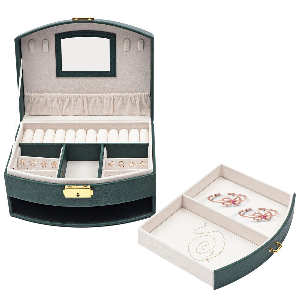 Large Jewelry Storage Case Jewelry Box Organizer for Women Girls with 2 Drawers | eBay