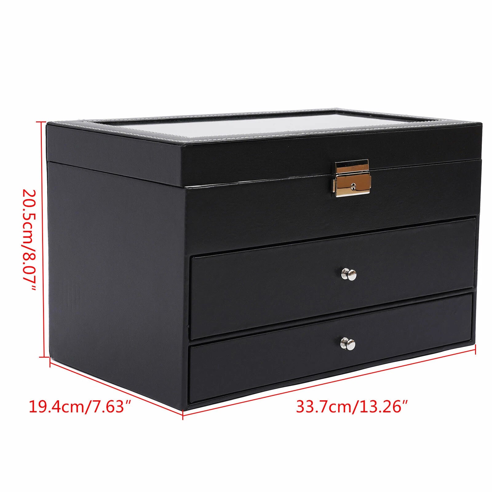 3-Layer Jewelry Storage Box 25 Slots Watch Sunglasses Organizer Display Case | eBay