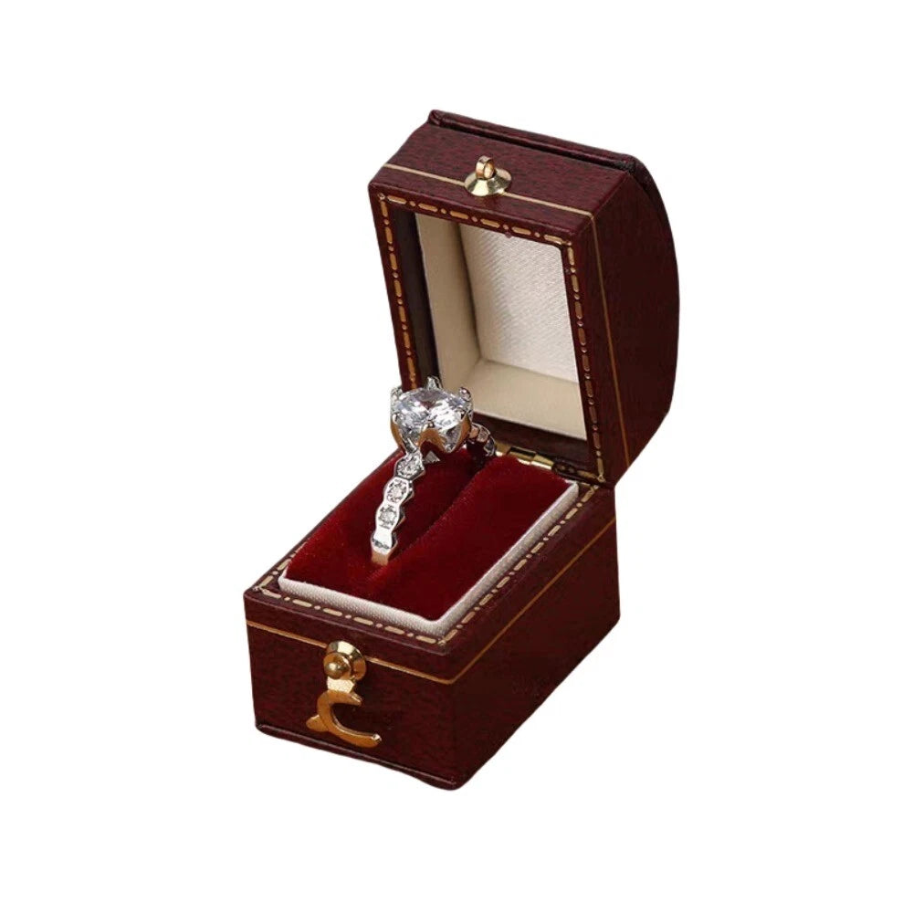 Luxury Vintage Leather Ring Boxes Engagement Wedding Ring Box Jewellery Case | eBay