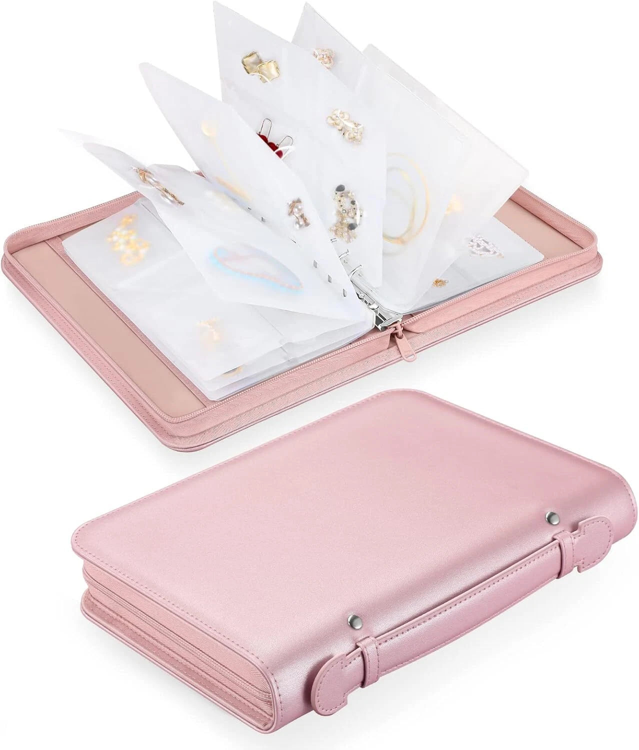 Large Capacity Jewelry Travel Organizer Case Portable Jewelry Storage Book Bag | eBay