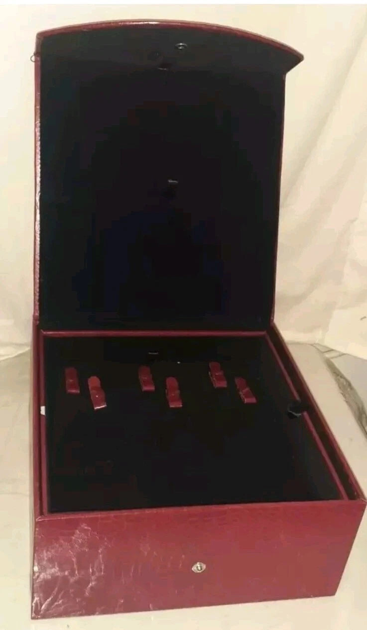 Vtg QVC Red Crocodile Pattern Leather Travel Jewelry Box Organizer Compartments | eBay