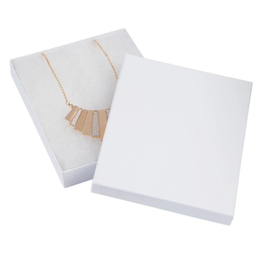 7 x 5 ½ x 1 inch White Embossed Cotton Filled Jewelry Boxes - 100 Pack | eBay